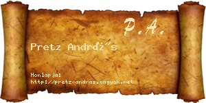 Pretz András névjegykártya
